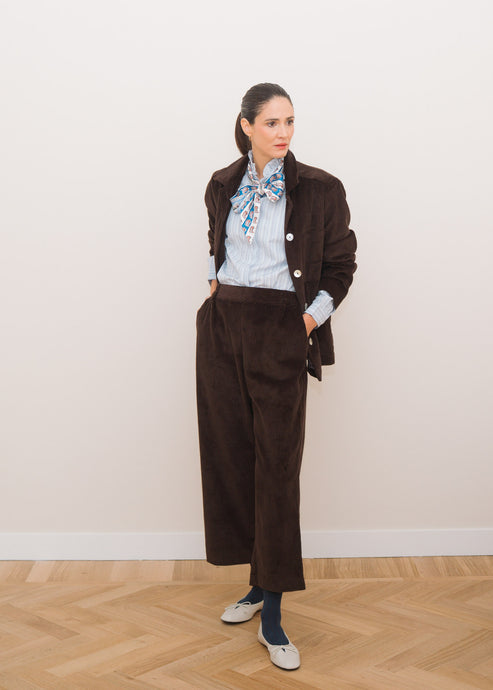 Giacca VELA velluto a coste marrone