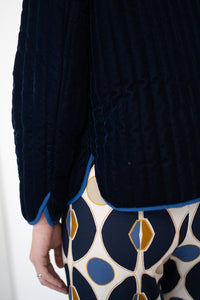Giacca LOTUS velluto profilato blu