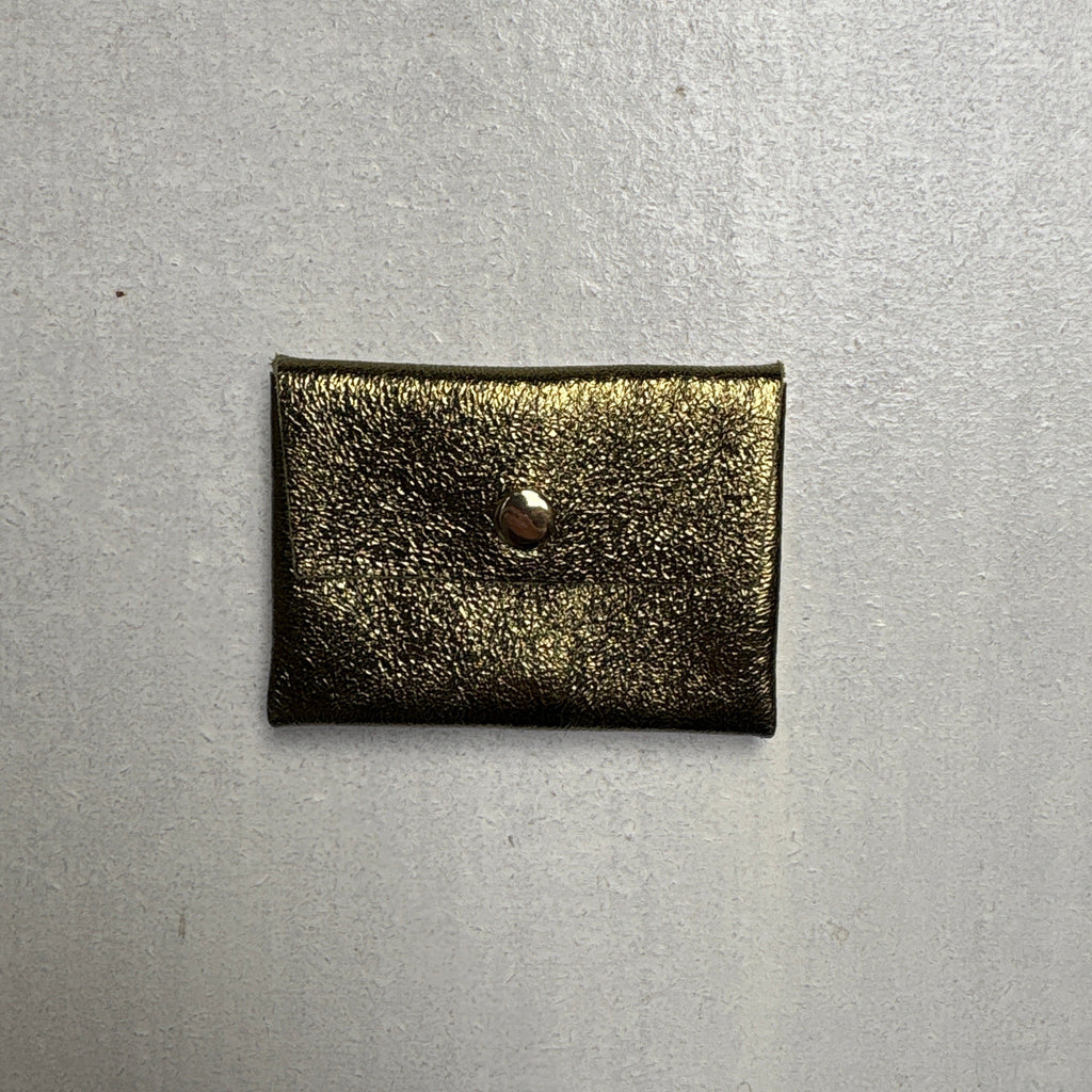 Portatessere in Pelle Metallizzato Verde