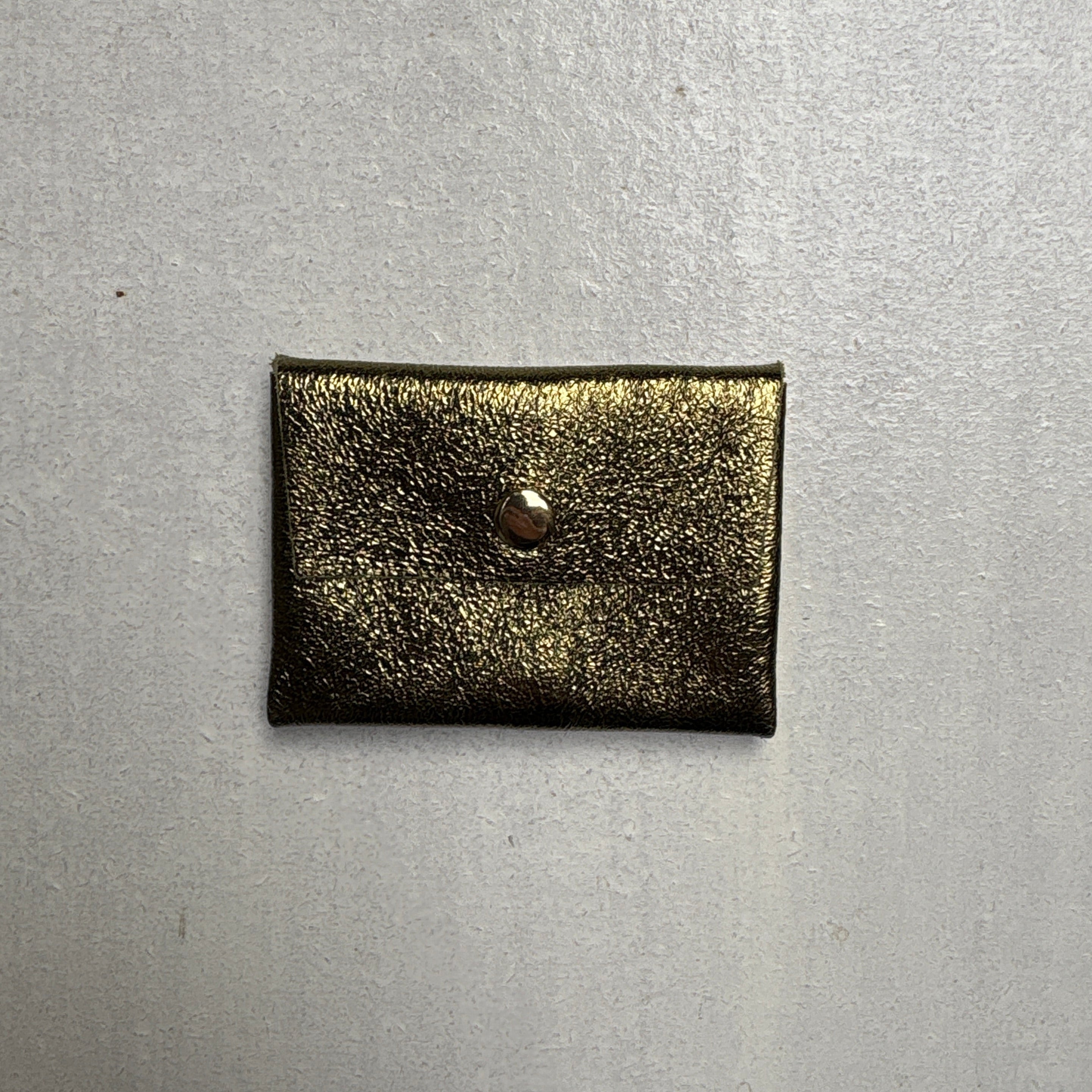 Portatessere in Pelle Metallizzato Verde