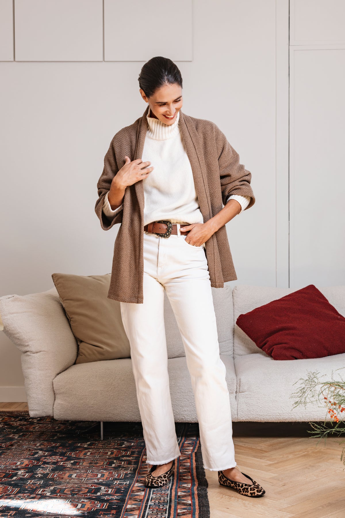 Kimono lana cammello
